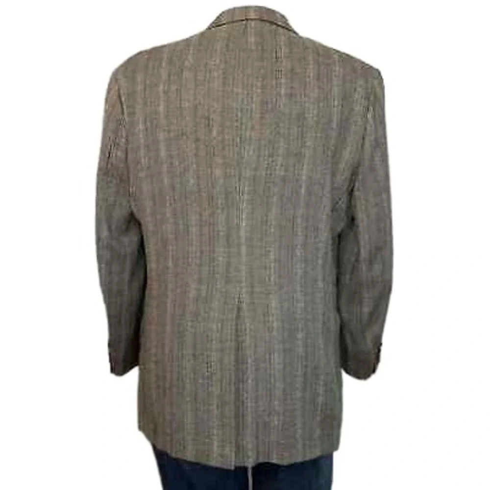 Christian Brooks Tan Blazer Size 46R Pure Silk‎ Luxury Khaki Sport Coat Jacket